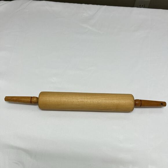 Baking Roller Pin Plain Wooden Vintage - Picture 2 of 8
